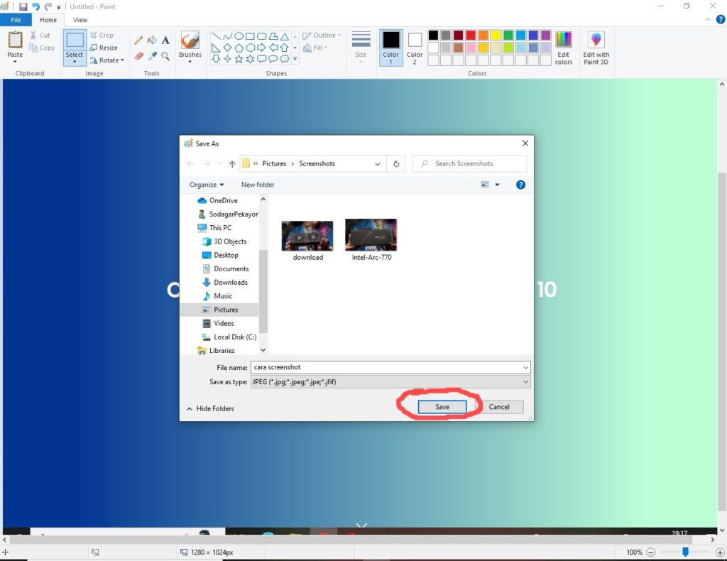 cara screenshot windows 10